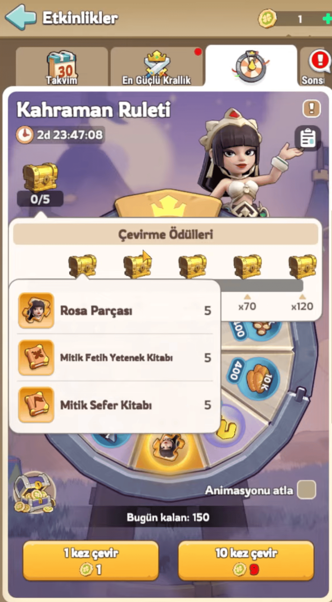 Event rewards chests