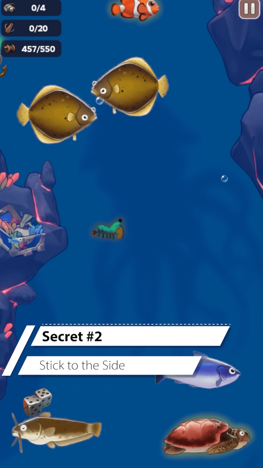Fishing event secret 2: stick to sides on descent
