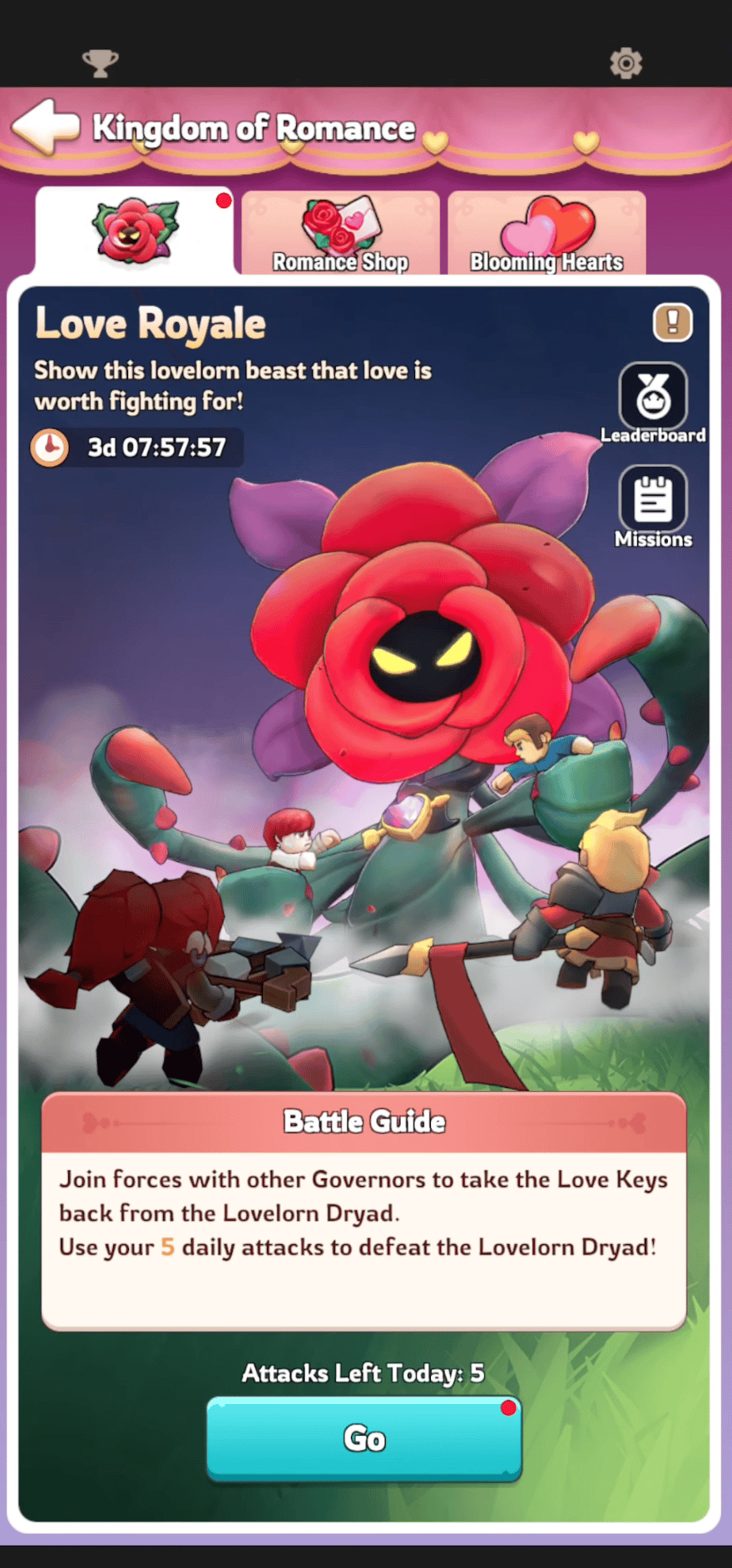 Amour Royal boss interface