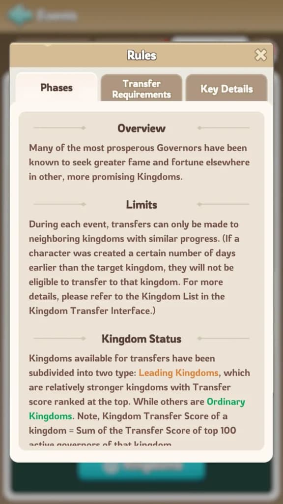 Kingdom transfer rules page 1