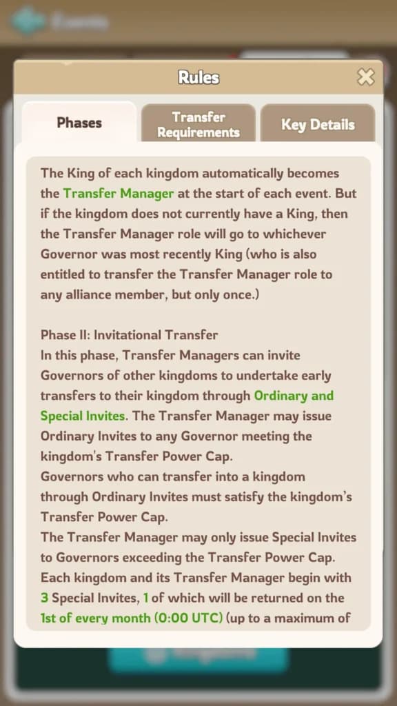 Kingdom transfer rules page 2