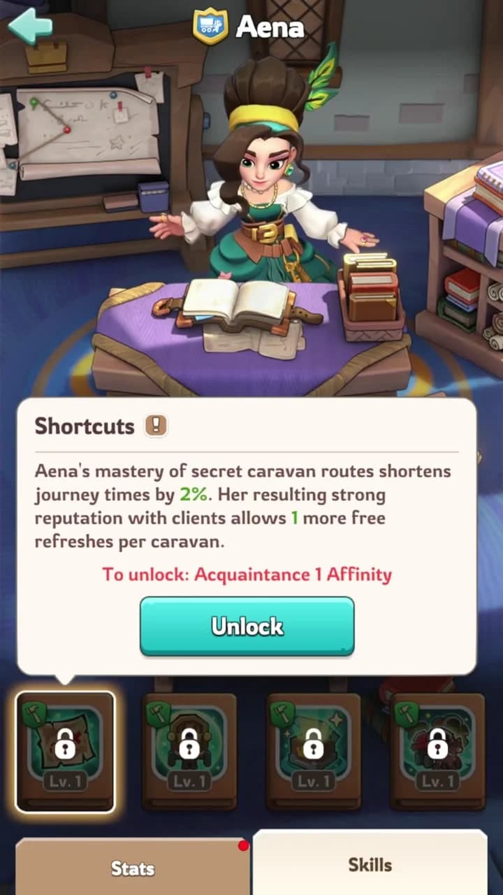 Shortcuts skill description screen