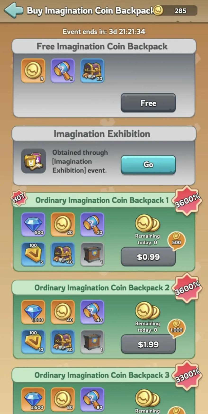 Kingshot Spring Imagination backpack pack tiers