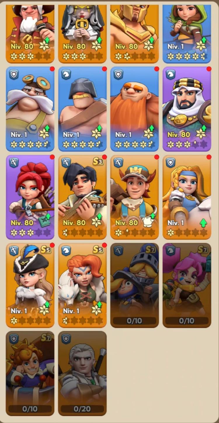 Kingshot Gen 7 Heroes complete character roster screen