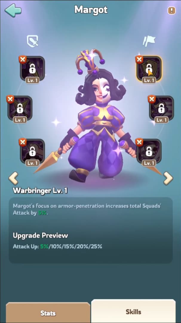 Margot skills overview 3