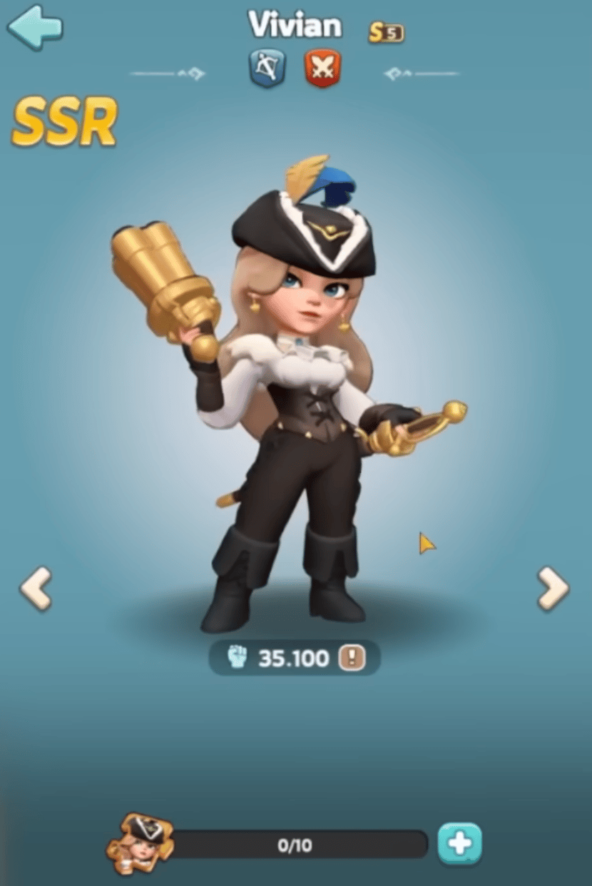 Kingshot Gen 5 hero Vivian stats and gear