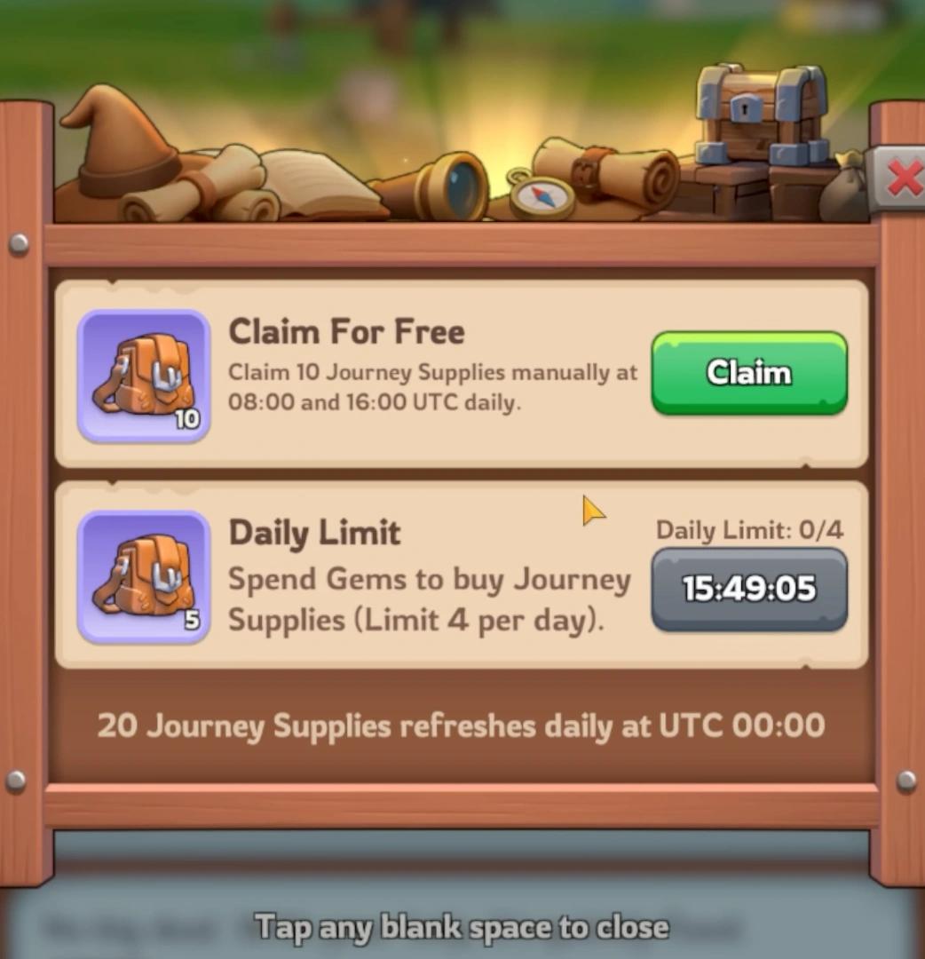 Realm Journey supplies screen