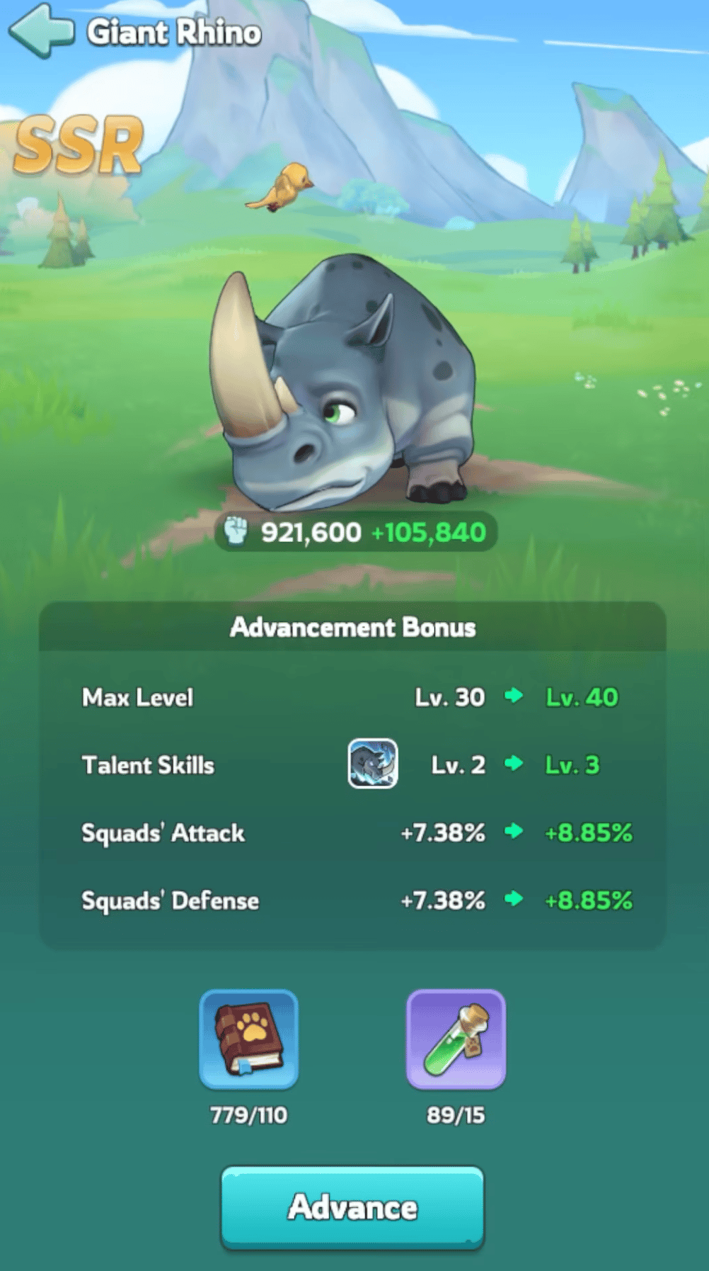 Giant Rhino pet – Attack buff