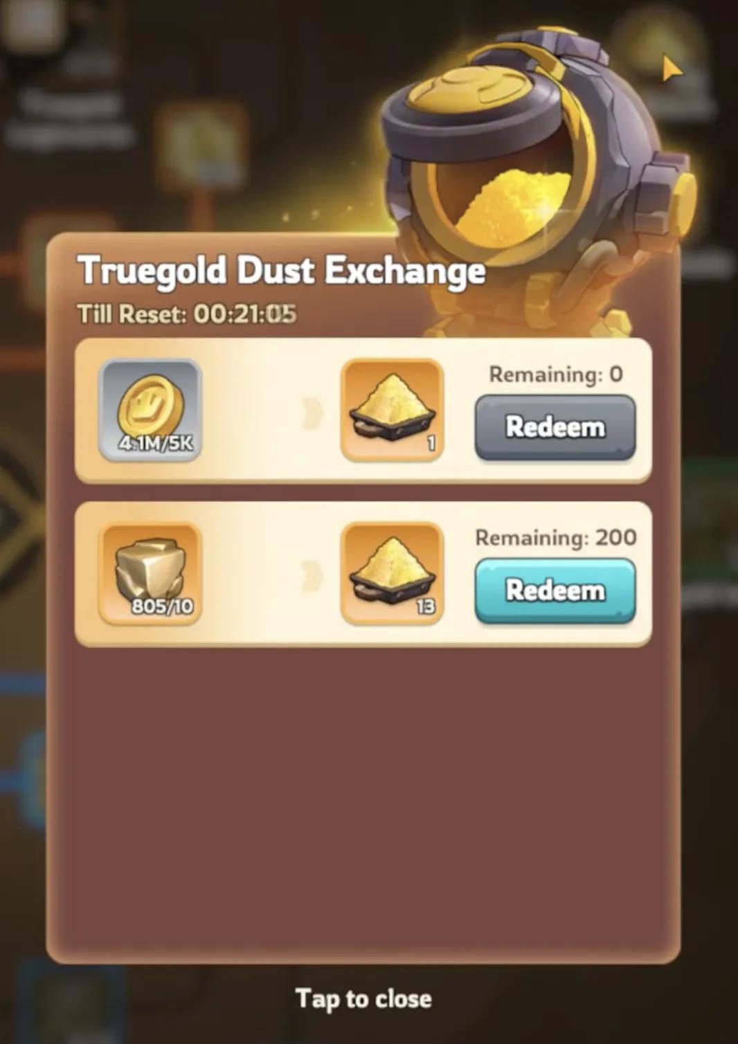 Truegold Dust exchange shop