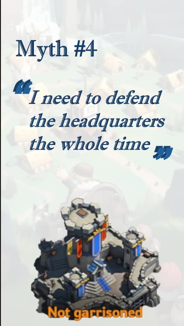 Myth #4 (Wrong): Defend HQ the whole time