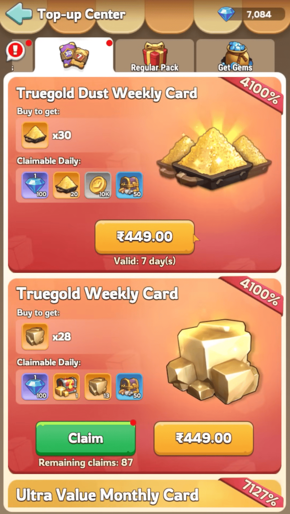 Truegold Pack example