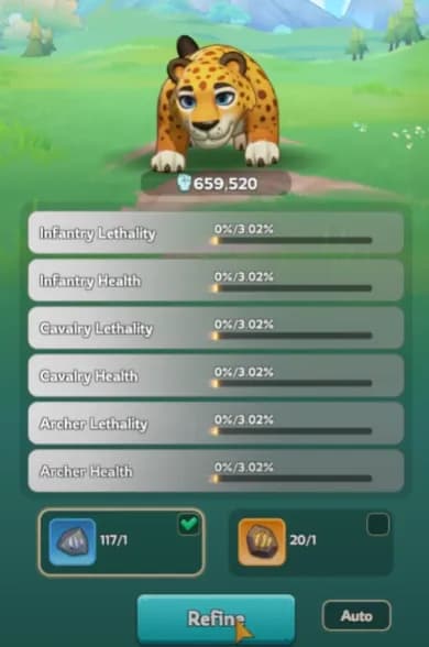 Cheetah before refinement - high-tier pet with exceptional stat potential