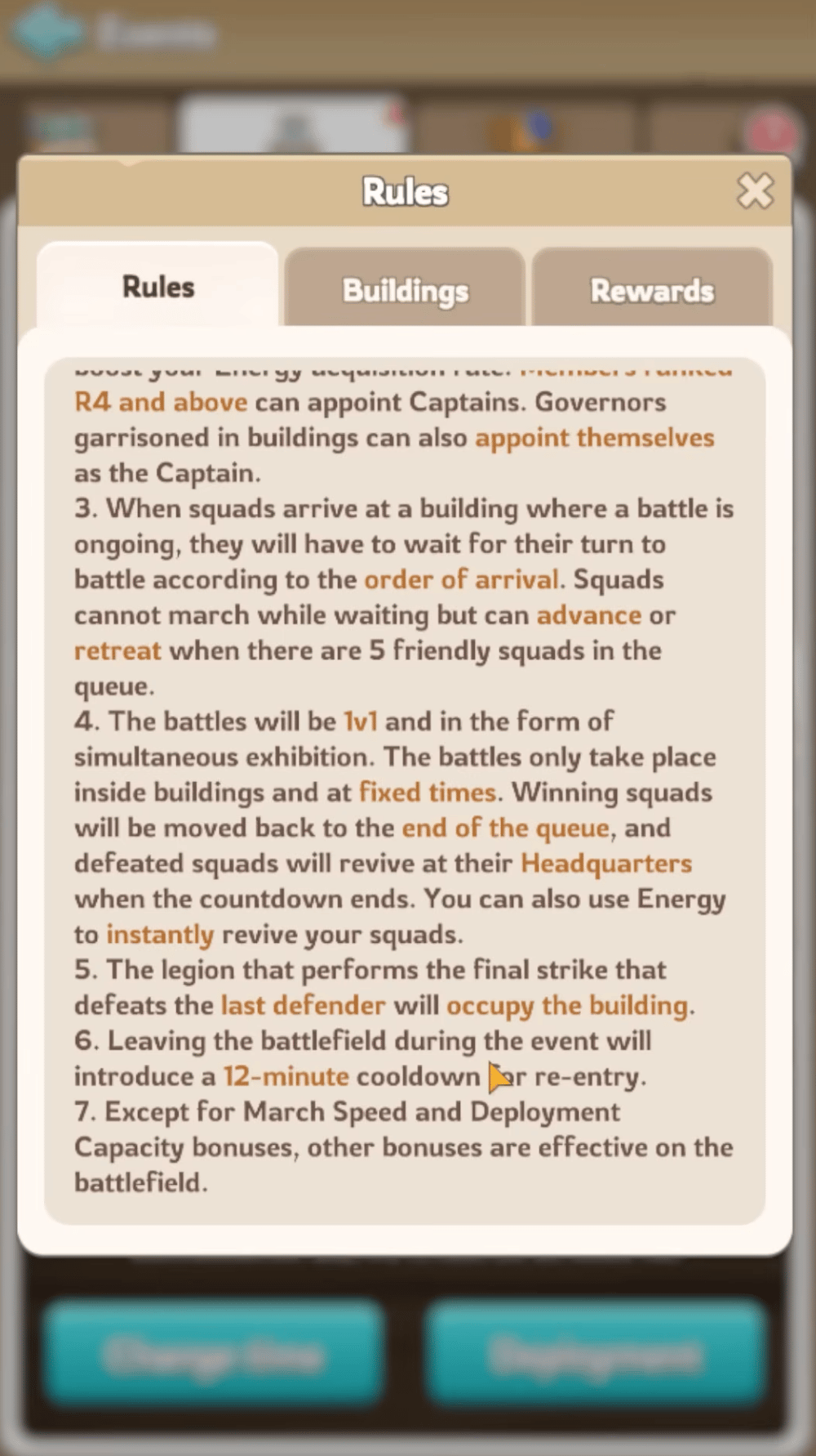 Pre-event strategies