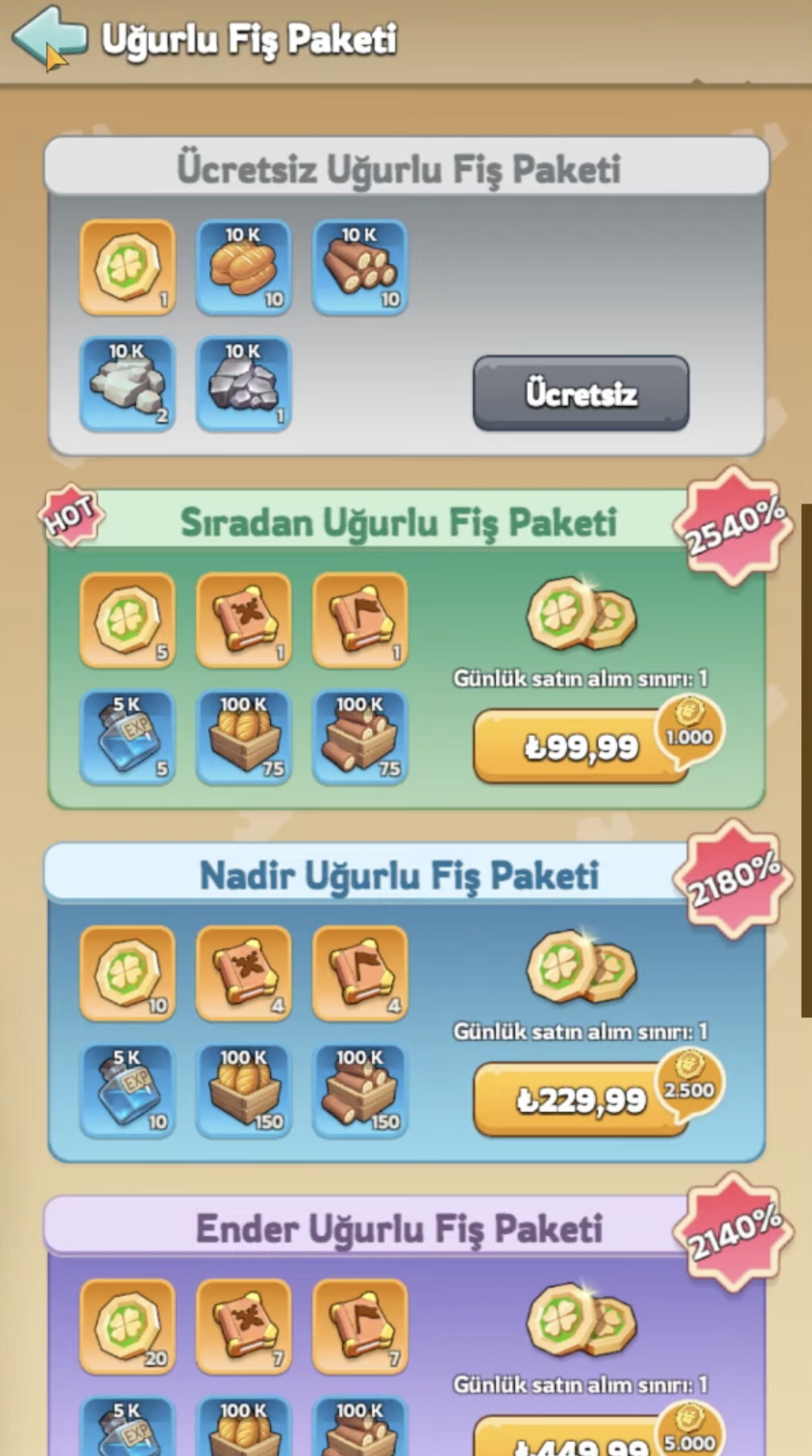 Lucky Chip packs