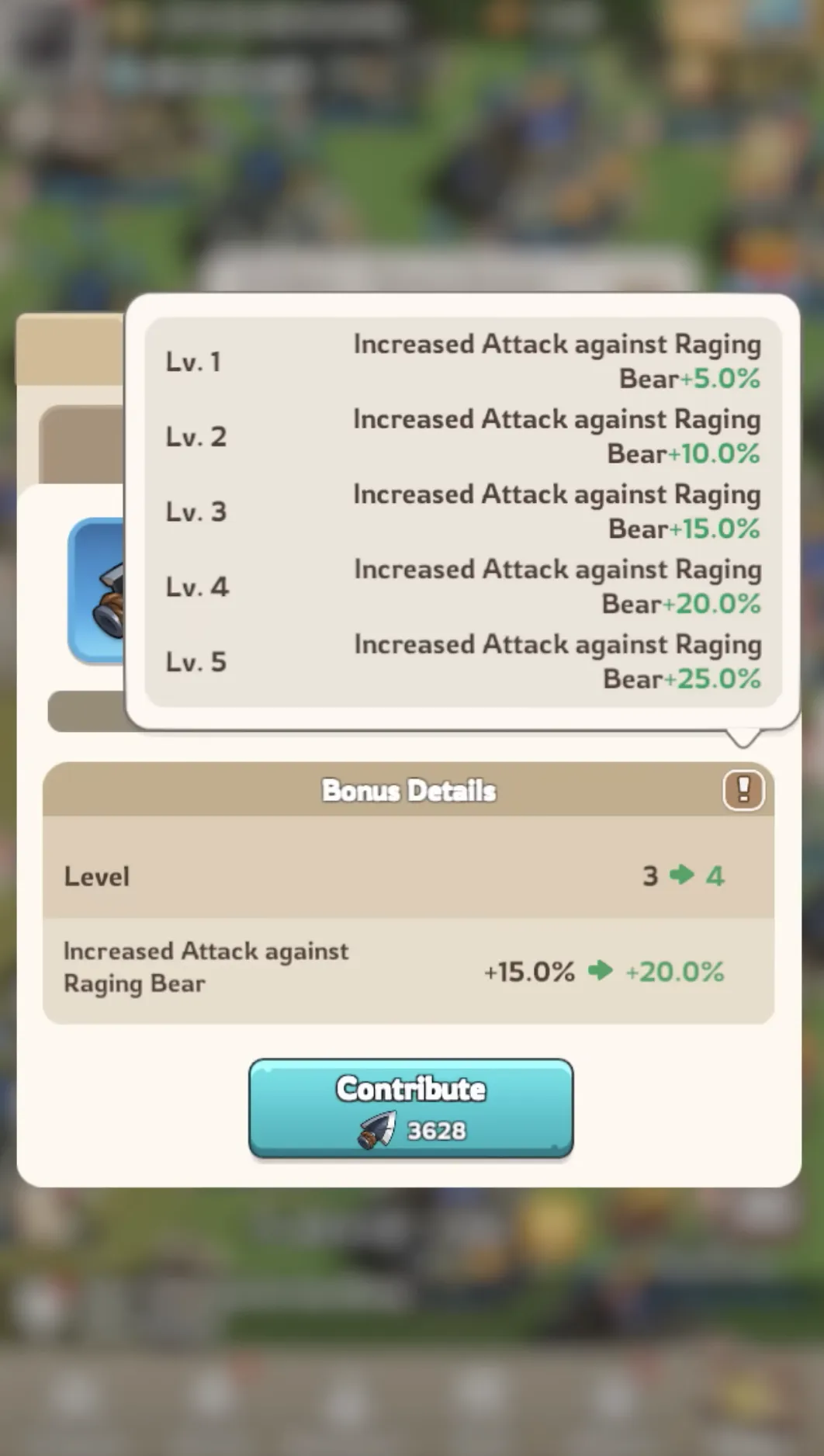 Bear Event arrow donation levels and attack multiplier