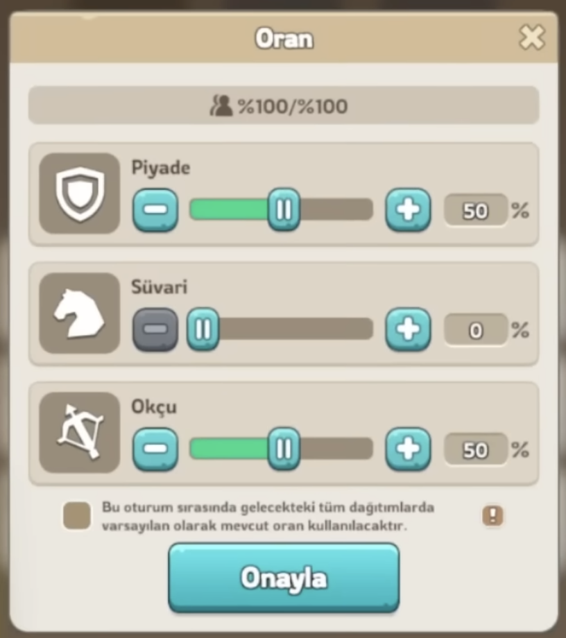 Kingshot 50/0/50 offensive formation ratio