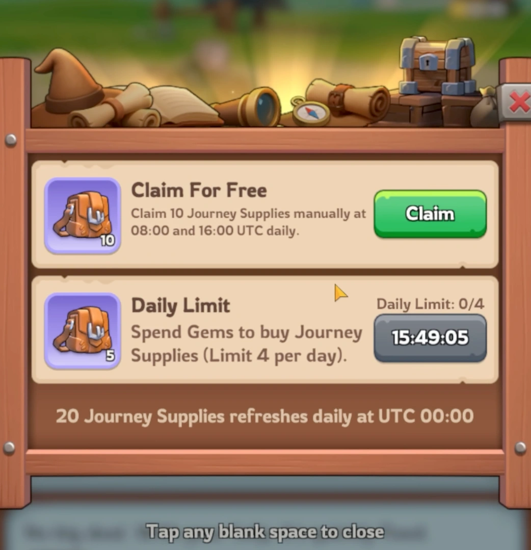 Realm Journey supplies screen