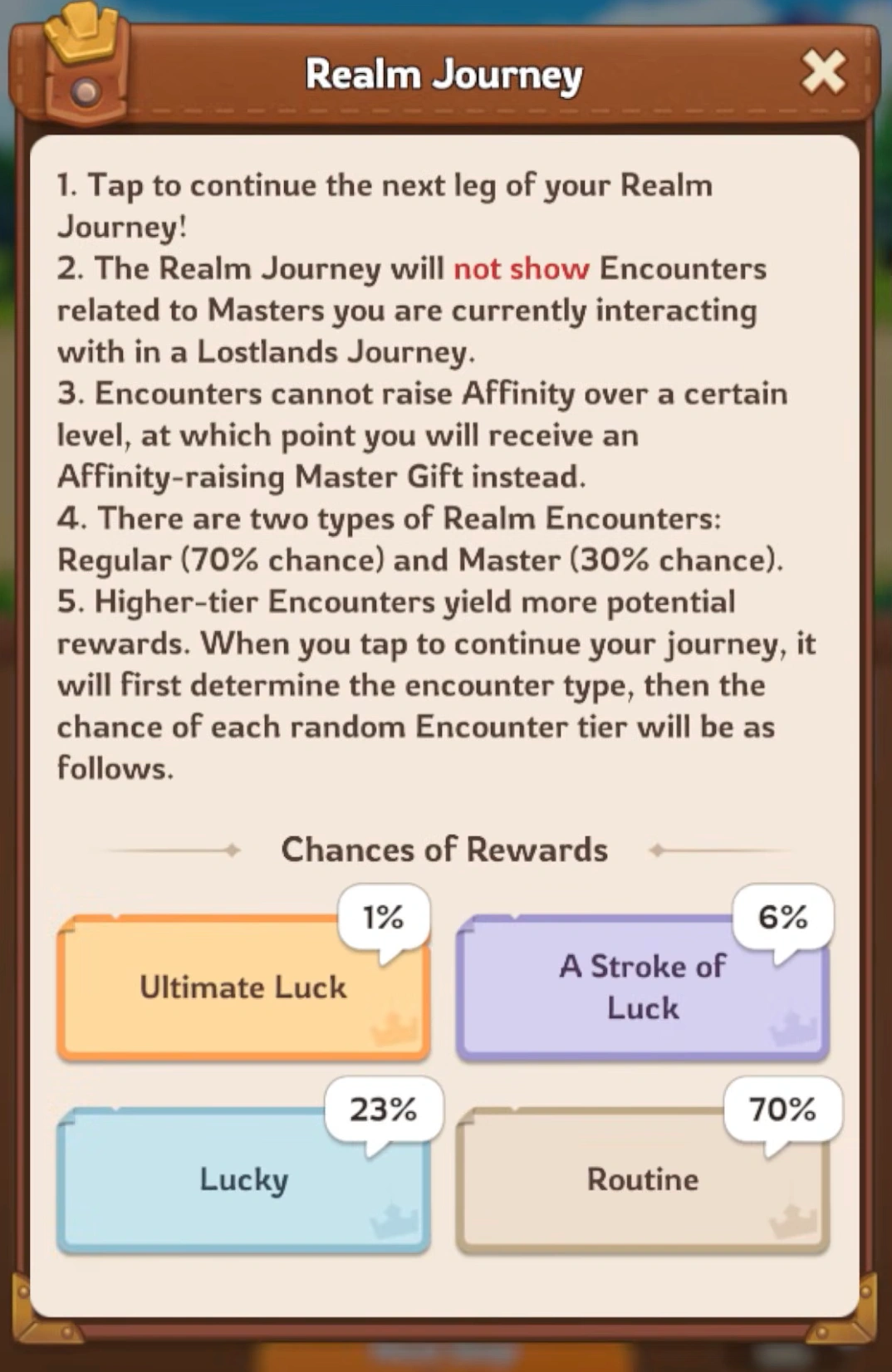 Realm Journey rewards and reward chances