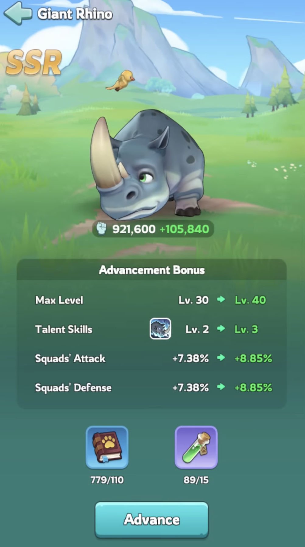 Giant Rhino pet – Attack buff