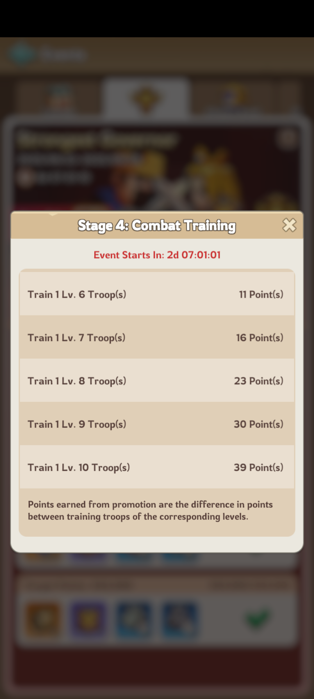 Event point table 5