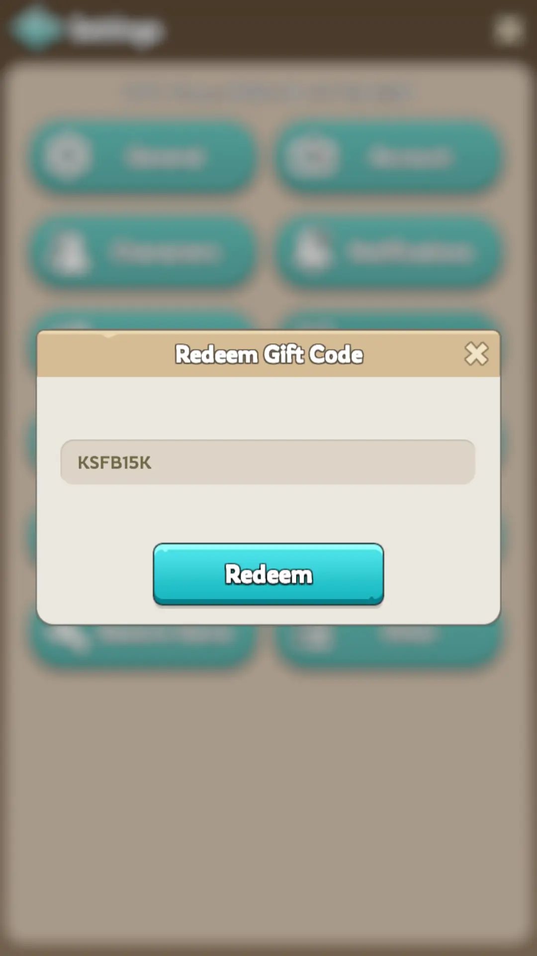 Entering KingShot gift code and tapping Redeem